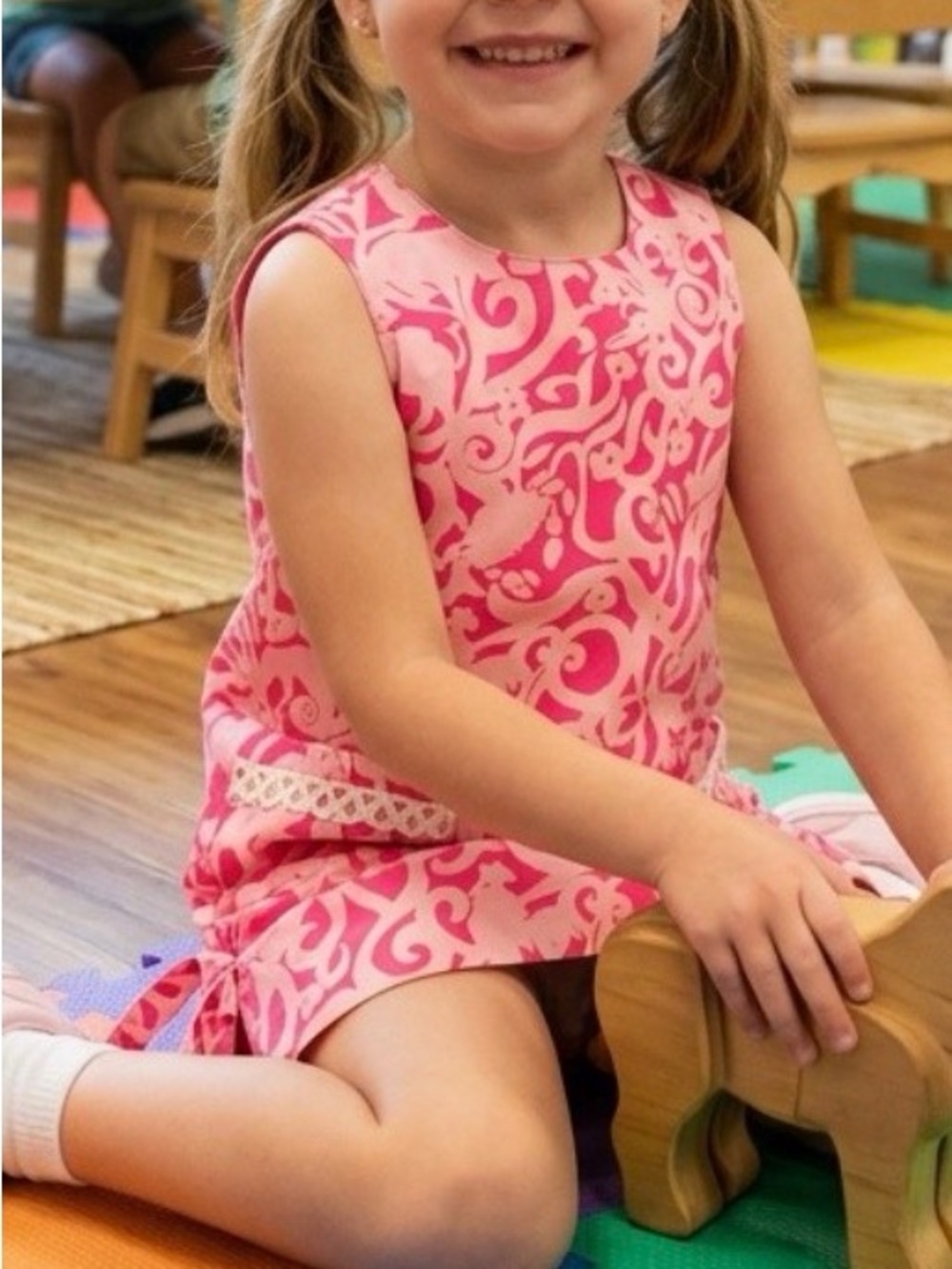 Lilly Pulitzer Girls Pink Coral Pattern Shift Dress